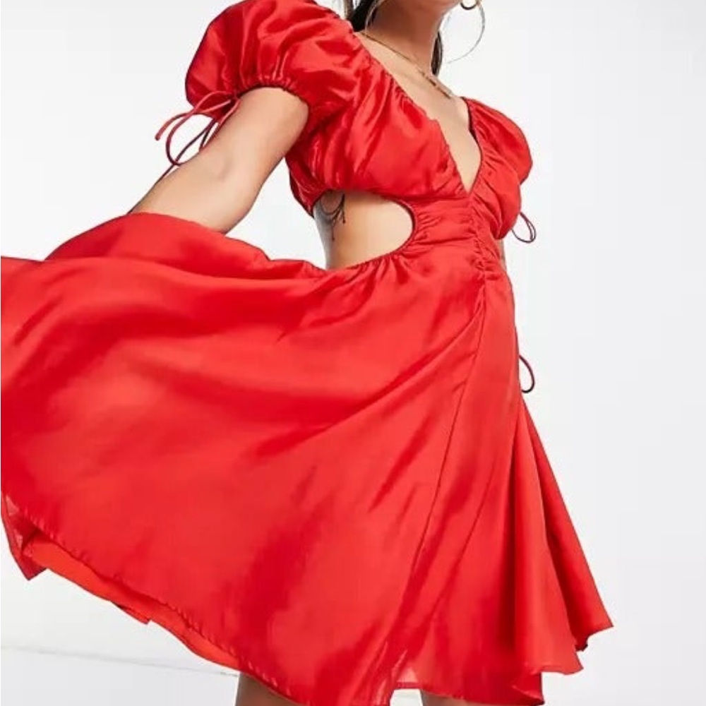 ASOS Vibrant Red Mini Dress with Cut-Outs